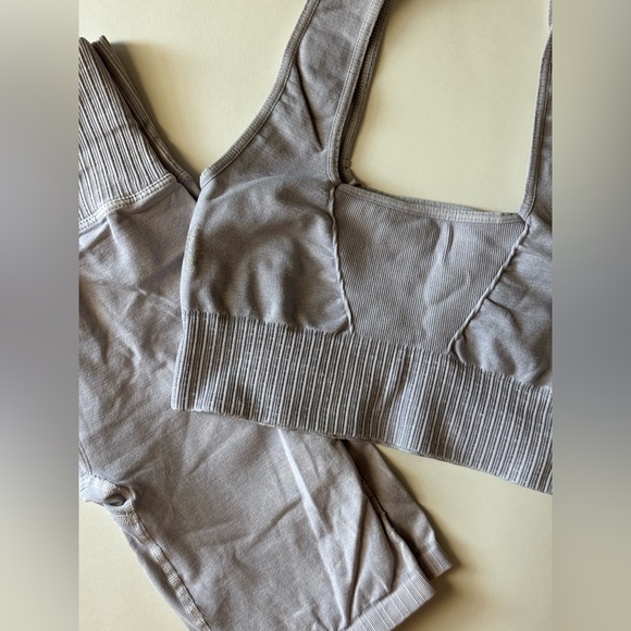 Free People Good Karma grey Bra and Biker short bundle - Picture 5 of 8